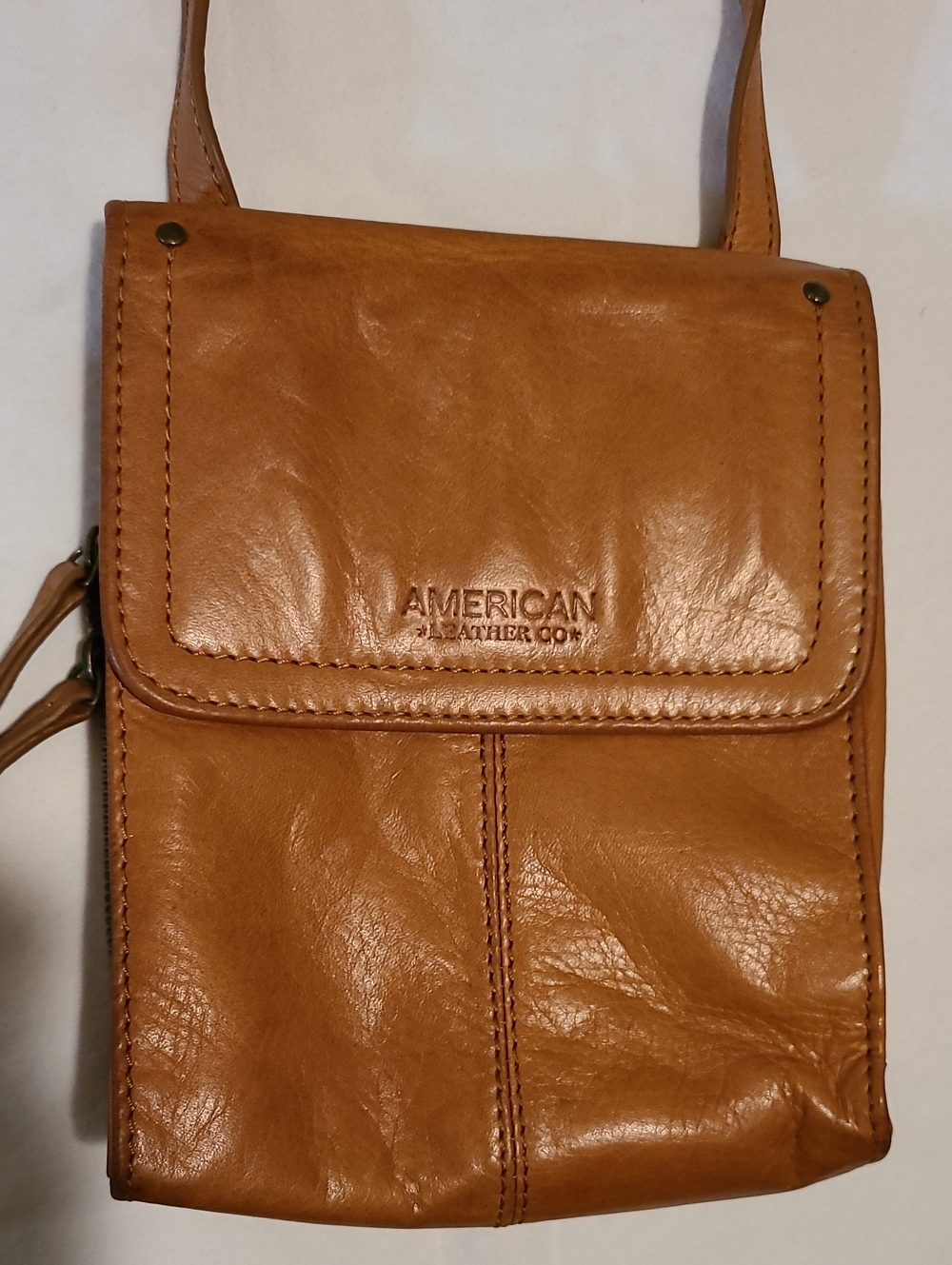 American Leather Co. Crossbody Bag Sling Purse Multi Pocket Soft